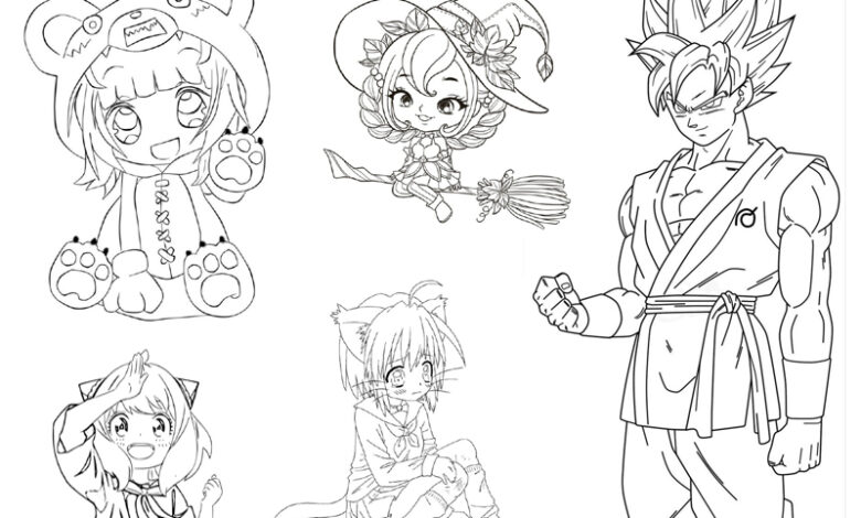 15 Easy Anime Coloring Pages (Great for Anime Fans)