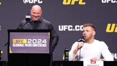 Dana White and Dricus du Plessis (Photo by Chris Unger/Zuffa LLC via Getty Images)