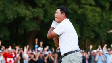 Despite loss, Si Woo Kim flashes Steph Curry in epic Presidents Cup celebration