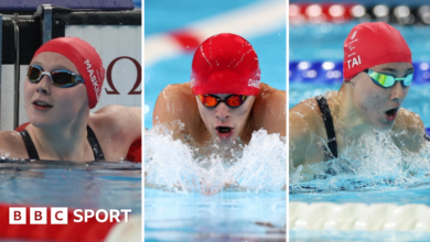 Para-swimmers Poppy Maskill, Rhys Darbey and Alice Tai