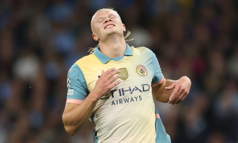 Why is Erling Haaland not playing for Man City against Watford tonight?