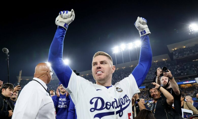 A grand moment on the biggest stage, for Freddie Freeman, his family and Dodgers fans