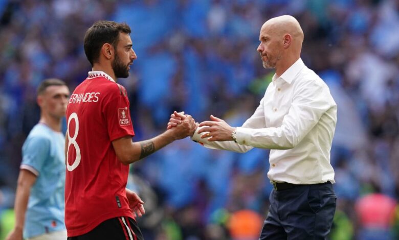 Bruno Fernandes remembers good times with Eric ten Hag, as others say time is up