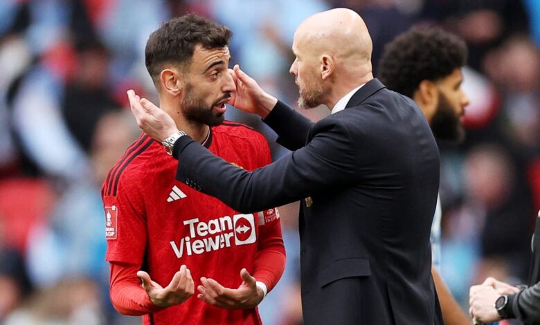 Bruno Fernandes sends message to Eric ten Hag after sacking Manchester United manager