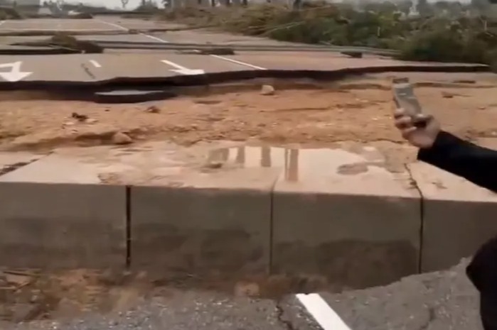 Footage shows devastating damage to the potential MotoGP title-deciding circuit as the death toll from Typhoon Dana reaches 73