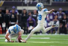 Jake Bates' last-gasp field goal gives Detroit Lions top spot in NFC North