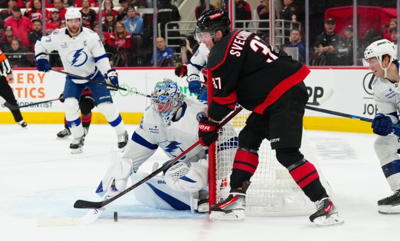 Nikita Kucherov's hat-trick leads Lightning past Hurricanes