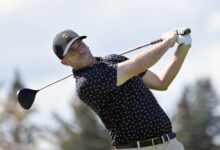 Taylor Pendrith (61) in control at Shriners Children's Open