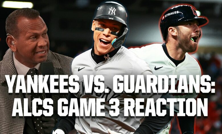 Yankees vs. Guardians ALC Game 3: Alex Rodriguez, Derek Jeter, Daivd Oritz react to Cleveland