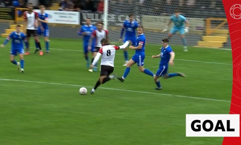 Watch Omar Holness double Hednesford Town's lead against Gainsborough Trinity